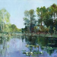 Georgy Alexandrovich Lapchine Water Lilies Hand Painted Reproduction