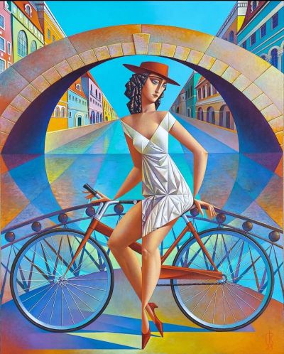 art oil painting reproduction of  Georgy Kurasov Venitian Walkway museum quality handmade