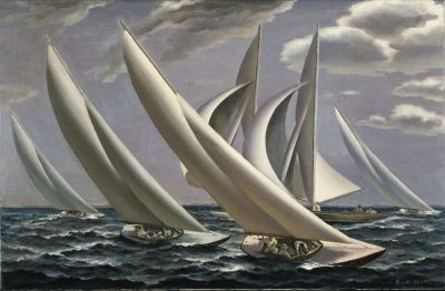 art oil painting reproduction of  Gerald Sargent Foster Racing 1934 museum quality handmade