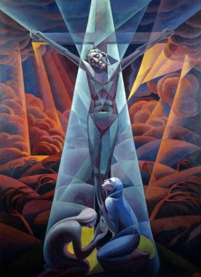 art oil painting reproduction of  Gerardo Dottori Crocifissione - 1927 museum quality handmade