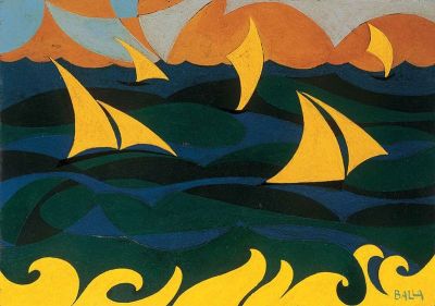 art oil painting reproduction of  Giacomo Balla Linee Forze Del Mare 1919 museum quality handmade