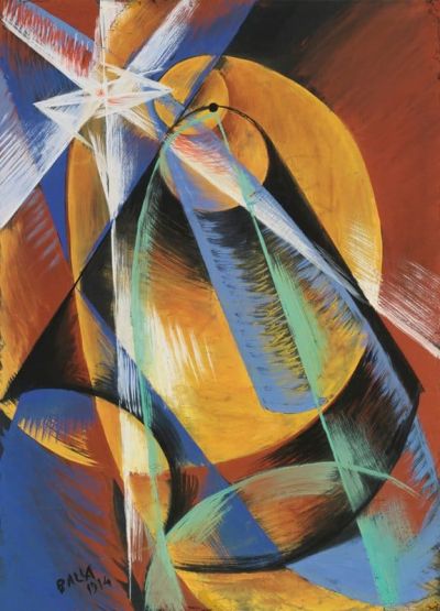 art oil painting reproduction of  Giacomo Balla Studio Per Mercurio Che Passa Davanti Al Sole Visto Dal Cannocchiale 1914 museum quality handmade