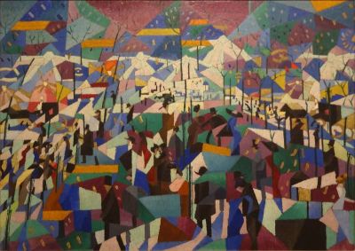 art oil painting reproduction of  Gino Severini Le Boulevard 1911 museum quality handmade