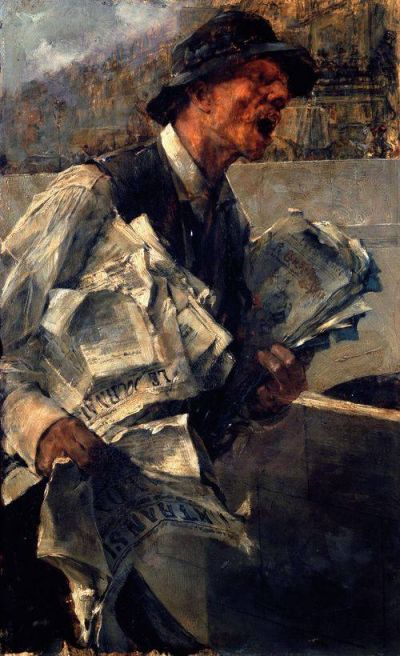art oil painting reproduction of  Giovanni Boldini Newspaperman In Paris The Newspaper 1878 museum quality handmade