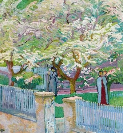 art oil painting reproduction of  Giovanni Giacometti Garden In Bloom 1911 museum quality handmade