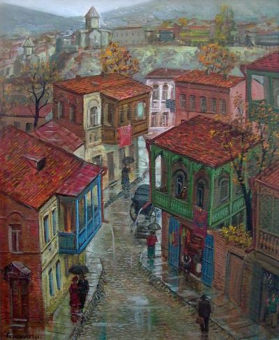 art oil painting reproduction of  Giovanni Vepkhvadze Old Tbilisi museum quality handmade