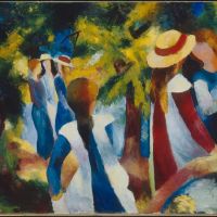 Macke - Girl Under Trees 1914 By August Macke artwork on canvas