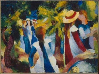 art oil painting reproduction of  Macke - Girl Under Trees 1914 By August Macke museum quality handmade