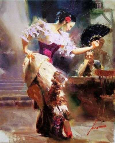 art oil painting reproduction of  Giuseppe Dangelico The Dancer - 1965 museum quality handmade