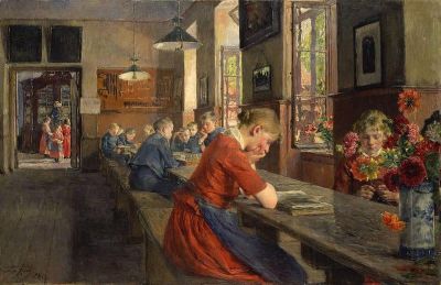 art oil painting reproduction of  Gotthardt Kuehl German Lubeck Orphanage 1894 museum quality handmade