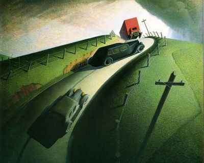 art oil painting reproduction of  Grant Devolson Wood Death On Ridge Road 1935 museum quality handmade
