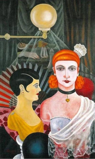 art oil painting reproduction of  Grethe Jurgens Frisierpuppen - Hairdresser Dolls museum quality handmade