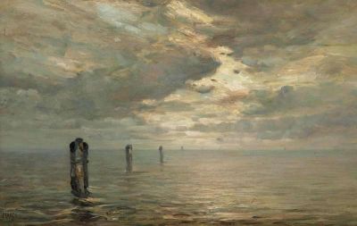 art oil painting reproduction of  Guglielmo Ciardi In The Laguna Venice museum quality handmade