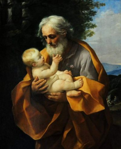 art oil painting reproduction of  Guido Reni Joseph Holding Baby Jesus museum quality handmade