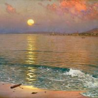 Guillermo Gomez Gil Dusk Over The Coast Of Malaga 1918