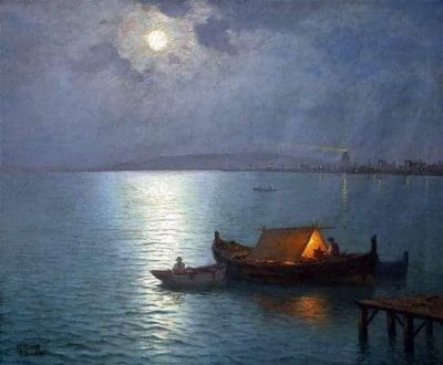 art oil painting reproduction of  Guillermo Gomez Gil Nightfall museum quality handmade