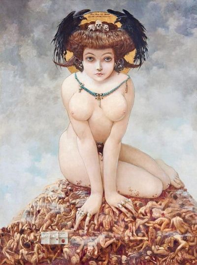 art oil painting reproduction of  Gustav-adolf Mossa Elle - 1906 museum quality handmade