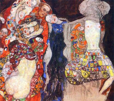 art oil painting reproduction of  Gustav Klimt Adorn The Bride With Veil And Wreath museum quality handmade