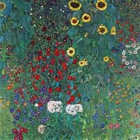 Gustav Klimt Country Garden With Sunflowers Hand Painted Reproduction