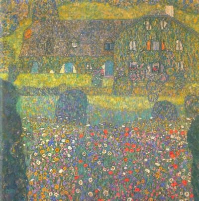 art oil painting reproduction of  Gustav Klimt House In Attersee museum quality handmade