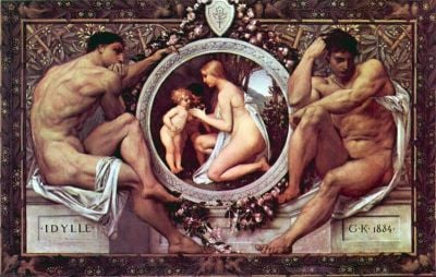 art oil painting reproduction of  Gustav Klimt Idyll museum quality handmade