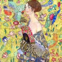 Gustav Klimt Lady With Fan Hand Painted Reproduction