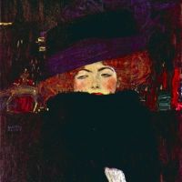 Gustav Klimt Lady With Hat And Feather Hand Painted Reproduction