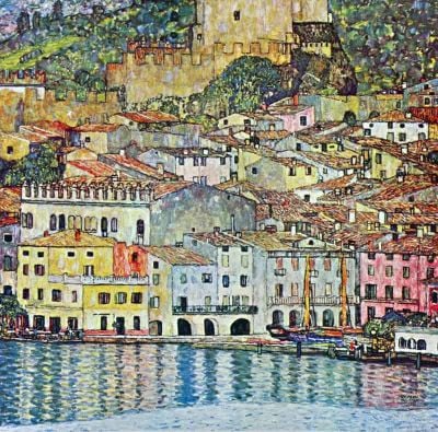 art oil painting reproduction of  Gustav Klimt Malcesine On Lake Garda museum quality handmade