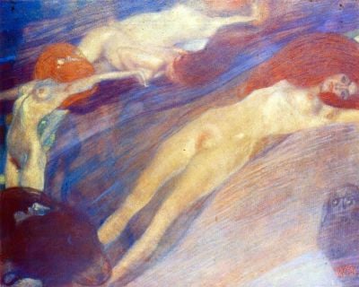 art oil painting reproduction of  Gustav Klimt Moving Water museum quality handmade