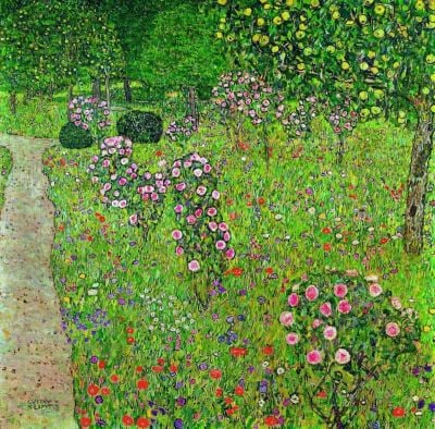 art oil painting reproduction of  Gustav Klimt Orchard With Roses 1912 museum quality handmade