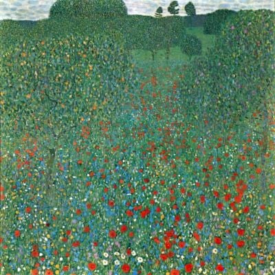 art oil painting reproduction of  Gustav Klimt Poppy Field museum quality handmade