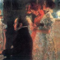 Gustav Klimt Schubert At The Piano Hand Painted Reproduction