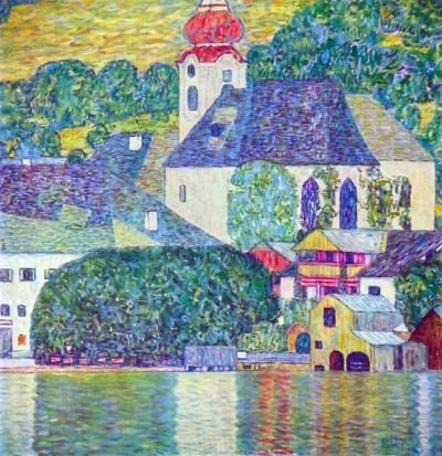 art oil painting reproduction of  Gustav Klimt St Wolfgang Church museum quality handmade