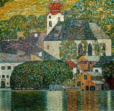 art oil painting reproduction of  Gustav Klimt St Wolfgang Church At Unterach museum quality handmade