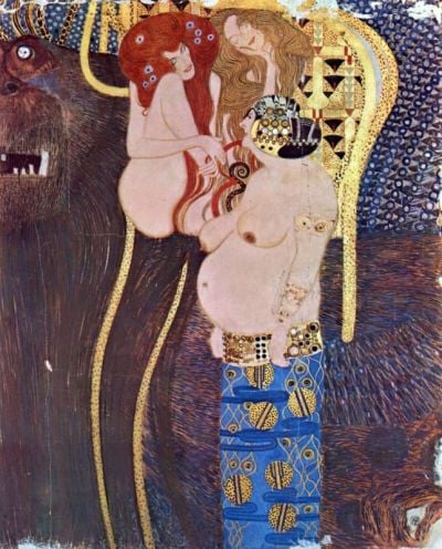 art oil painting reproduction of  Gustav Klimt The Beethoven Freize - Details museum quality handmade