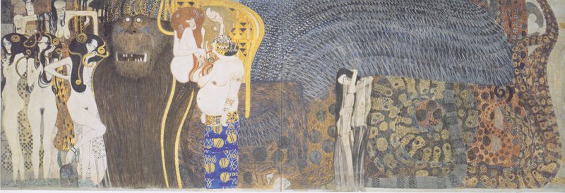 Gustav Klimt The Beethoven Frieze Hostile Powers - Far Wall - 1902 museum quality
