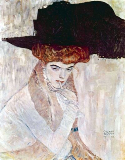 art oil painting reproduction of  Gustav Klimt The Black Hat museum quality handmade
