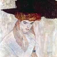 Gustav Klimt The Black Hat Hand Painted Reproduction