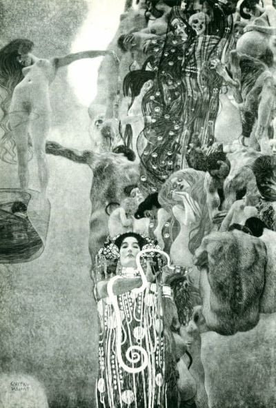 art oil painting reproduction of  Gustav Klimt University Of Vienna Ceiling Painting museum quality handmade