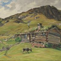Gustav Wentzel Seter Med Geit - House With Goat