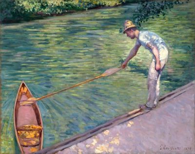 art oil painting reproduction of  Gustave Caillebotte A Man Docking His Skiff museum quality handmade
