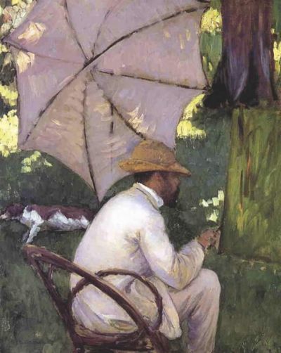 art oil painting reproduction of  Gustave Caillebotte Artist Under His Parasol museum quality handmade