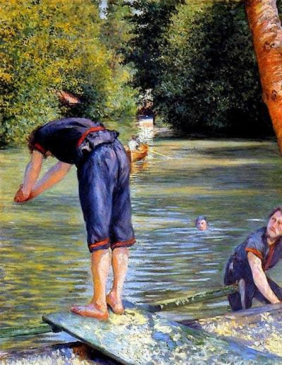 art oil painting reproduction of  Gustave Caillebotte Baigneurs 1878 museum quality handmade