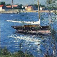 Gustave Caillebotte Bateaux Au Mouillage Sur La Seine A Argenteuil