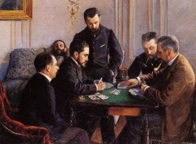 art oil painting reproduction of  Gustave Caillebotte Game Of Bezique 1880 museum quality handmade