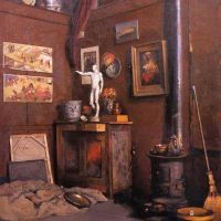 Gustave Caillebotte Inside A Studio Or Inside The Studio With Stove 1872-74