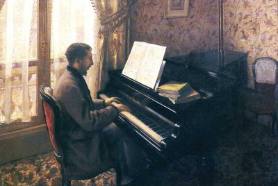 art oil painting reproduction of  Gustave Caillebotte Jeune Homme Au Piano museum quality handmade