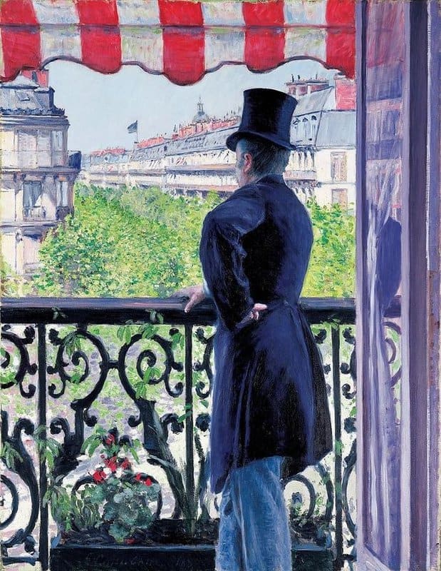 Gustave Caillebotte L Homme Au Balcon Boulevard Haussmann 1880 museum quality