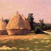 Gustave Caillebotte Landscape With Haystacks Ca. 1874