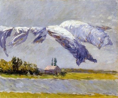 art oil painting reproduction of  Gustave Caillebotte Laundry Drying Petit Gennevilliers museum quality handmade